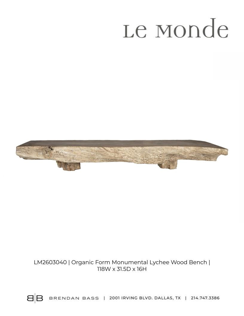 Organic Form Monumental Lychee Wood Coffee Table