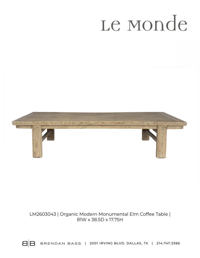 Organic Modern Monumental Elm Coffee Table