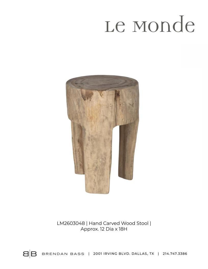 Hand Carved Wood Stool