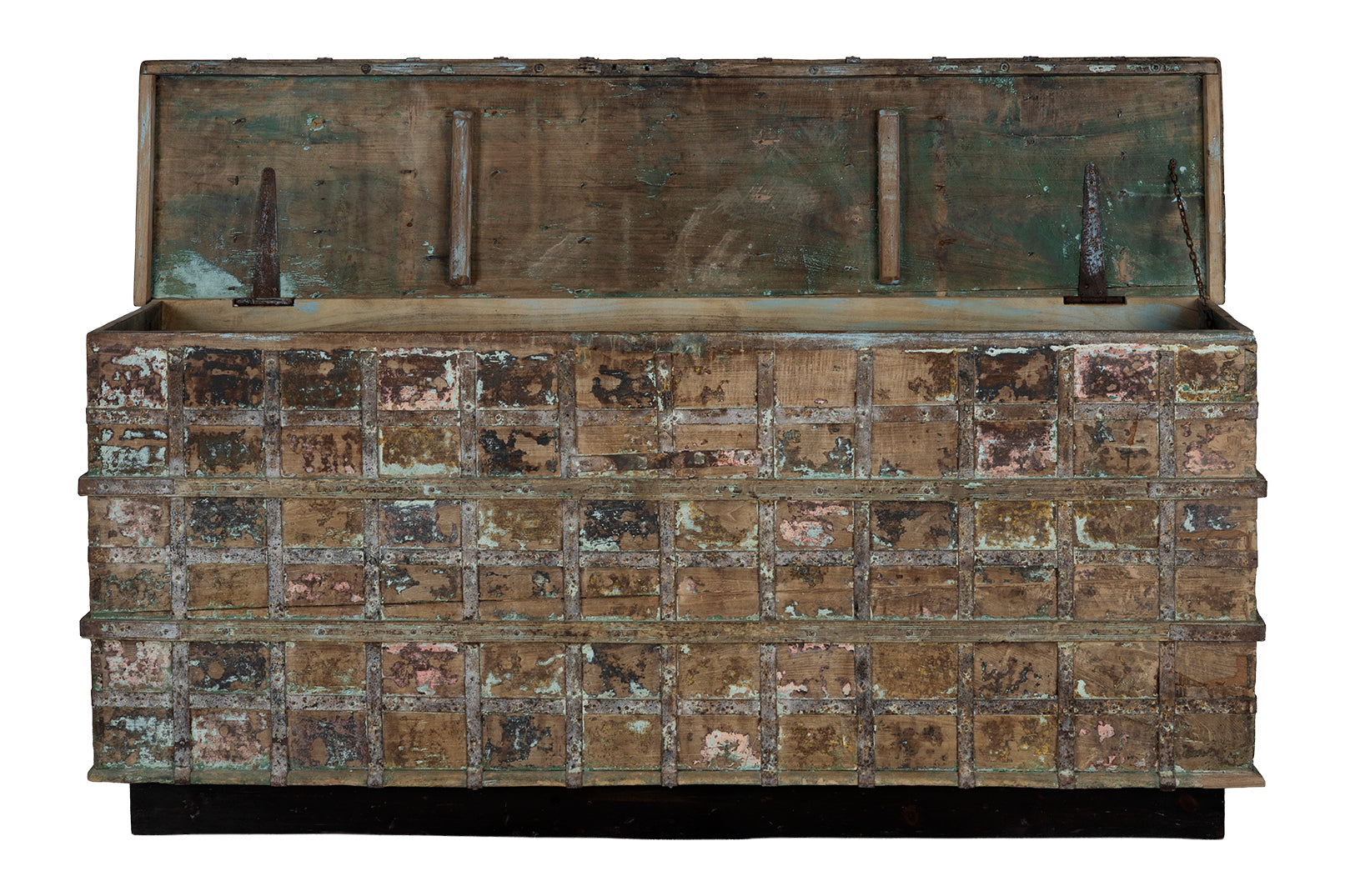 Original Paint Patina Elm Server on Plinth Base