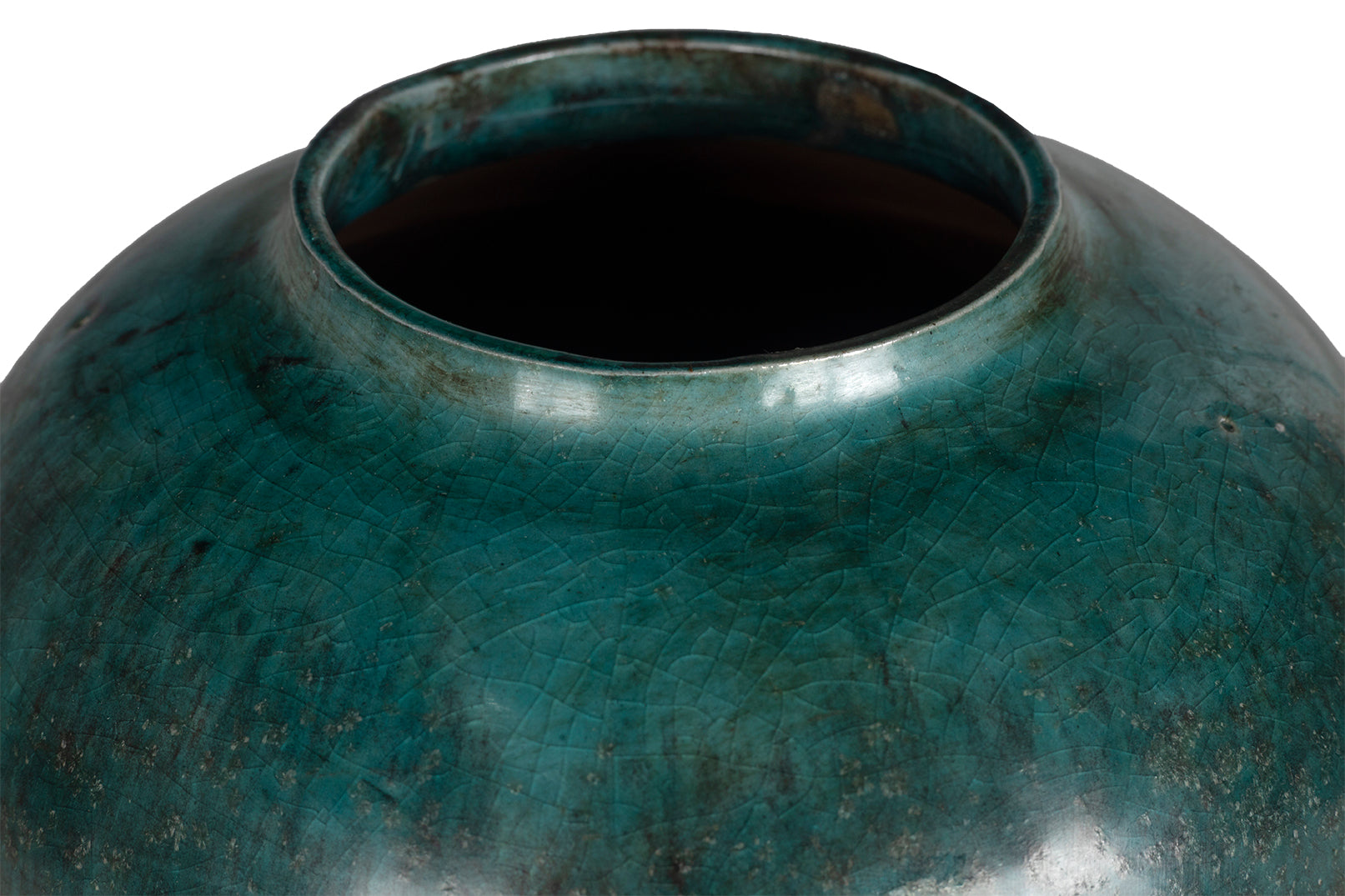 Malachite Glazed Terra Cotta Pot
