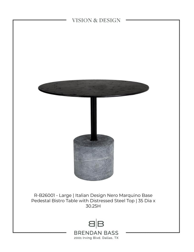 Modern Stone and Metal Bistro Table