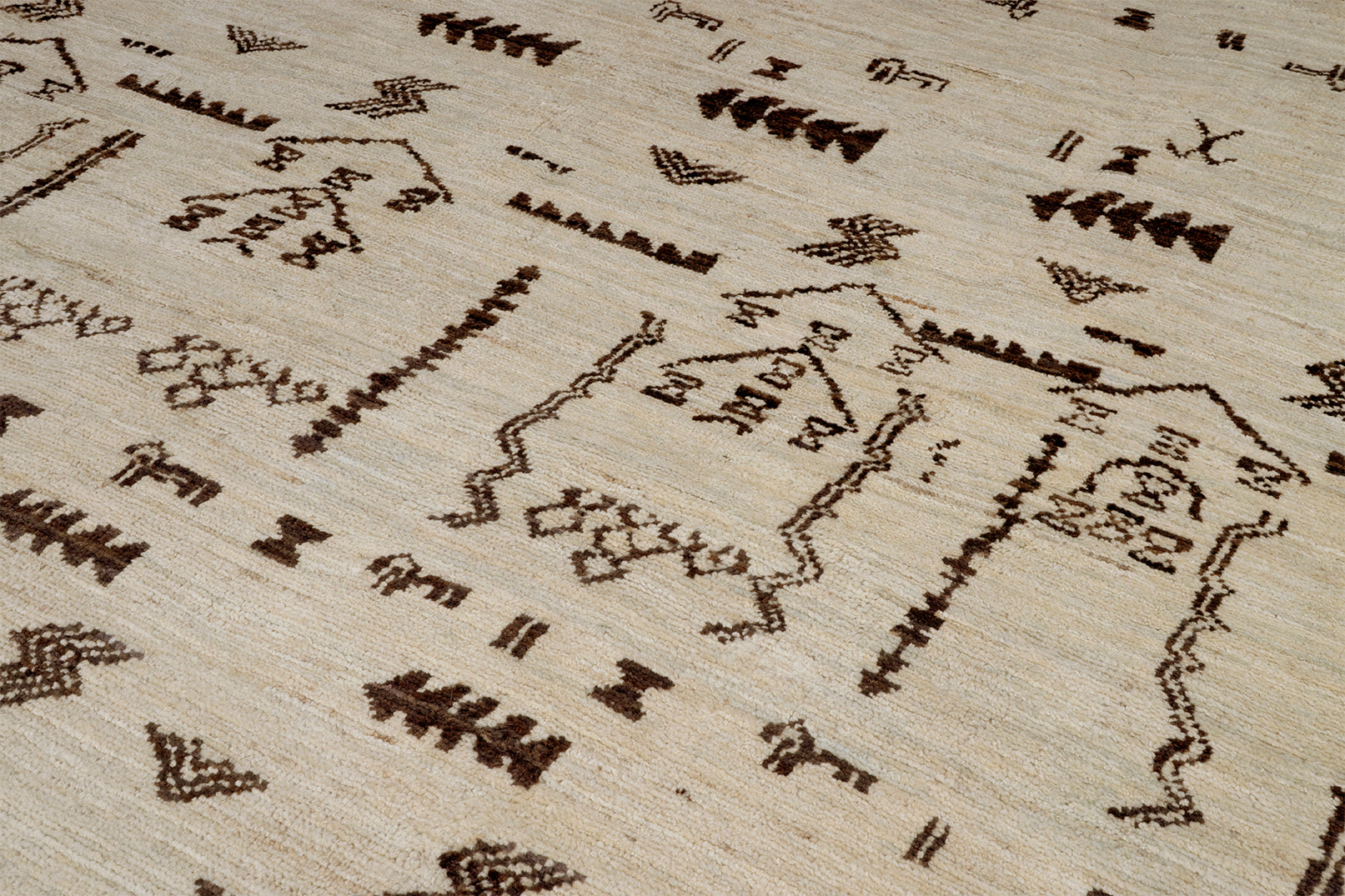 Modern Woven Rug in Neutral Tribal Pattern