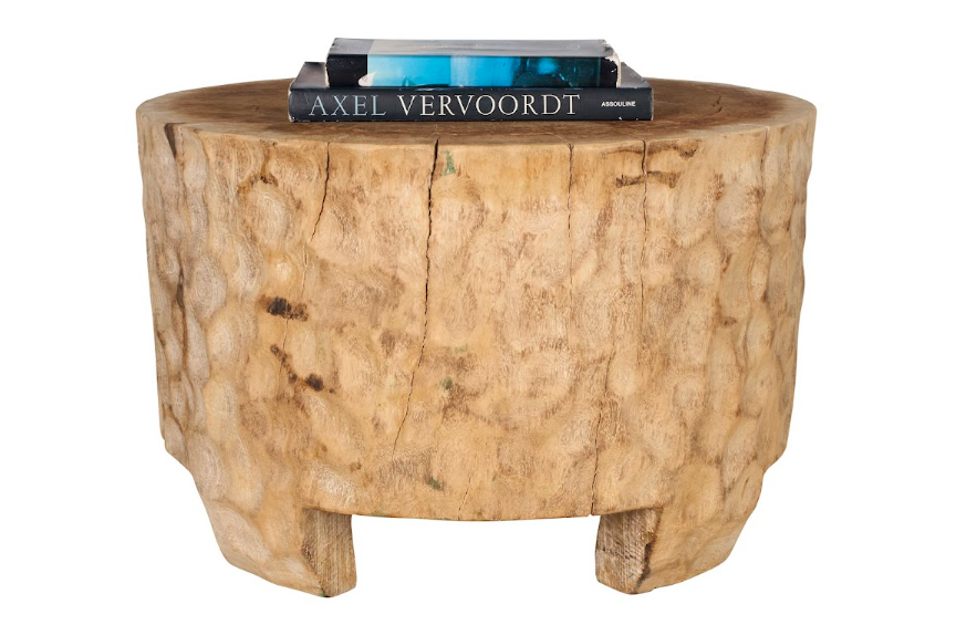 Bleached Lychee Wood Side Table