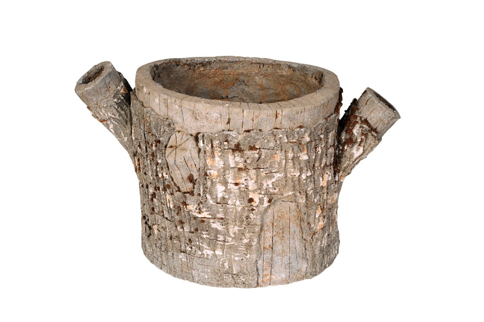 French Vintage Faux Bois Planter