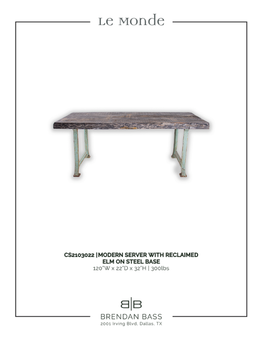 Antique Reclaimed Wood Counter Height Dining Table on Steel Base