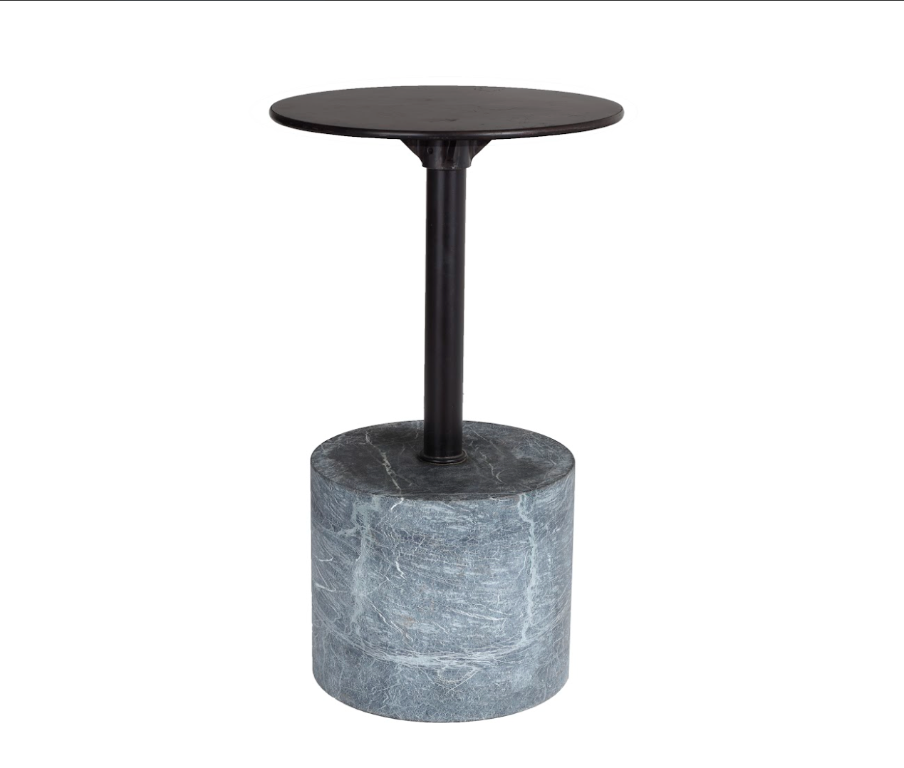 Modern Stone and Metal Drinks Table