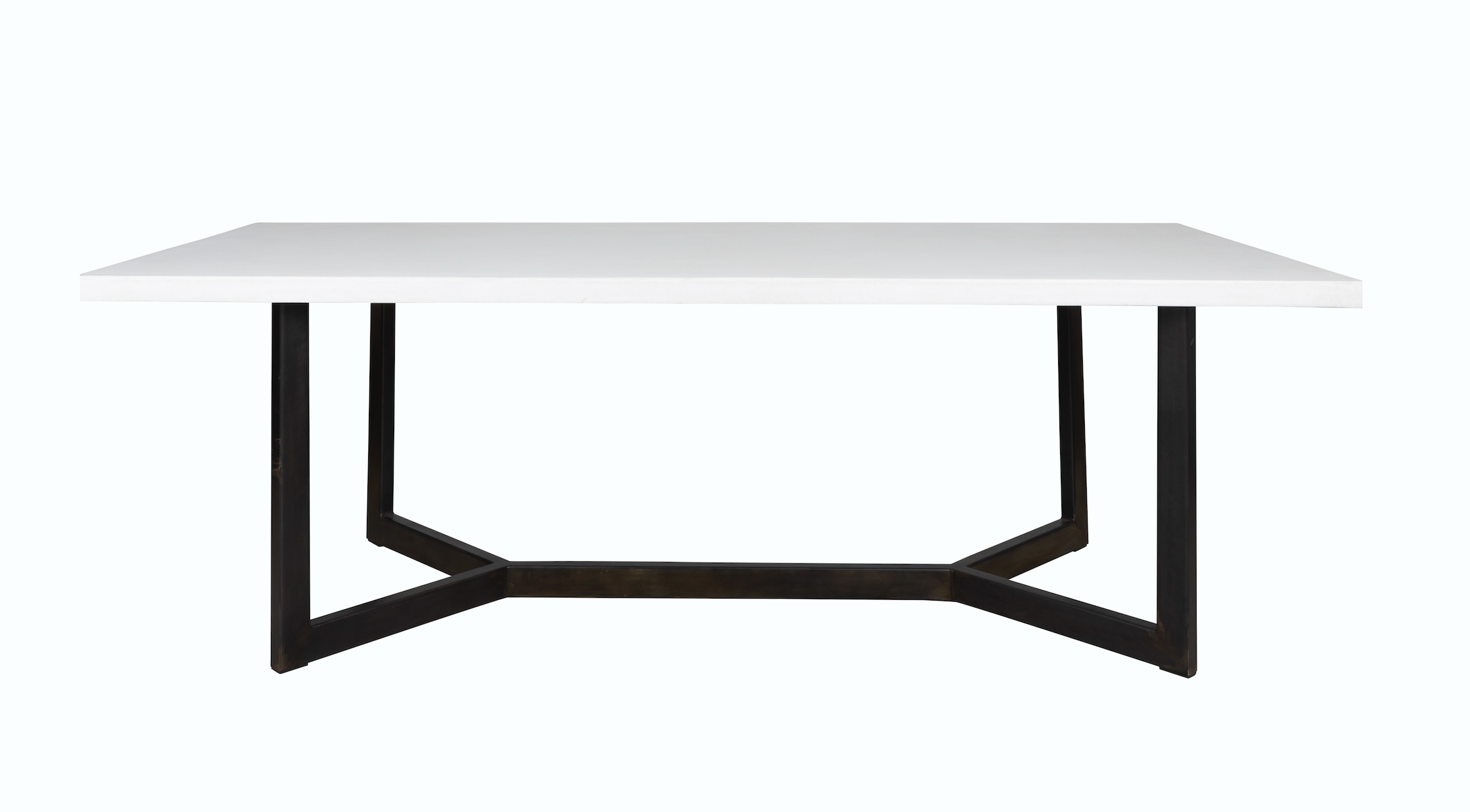 Modern Cement and Steel Dining Table
