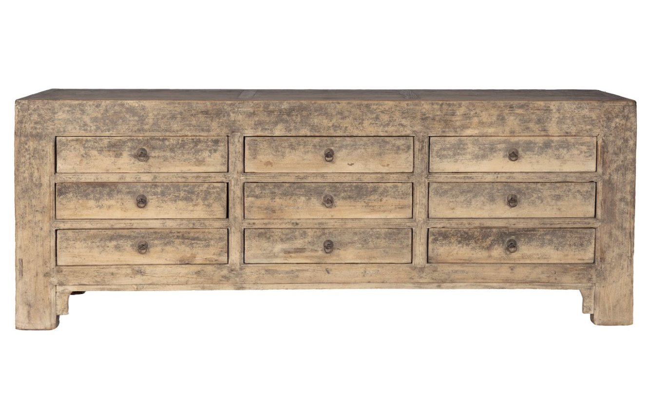 Nine Drawer Server in Reclaimed Elm