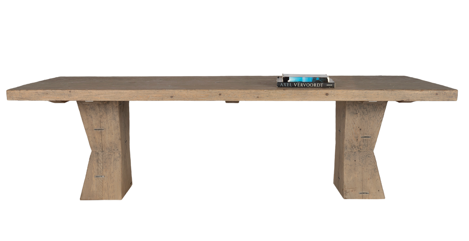 Reclaimed Elm Dining Table with Architectural Base