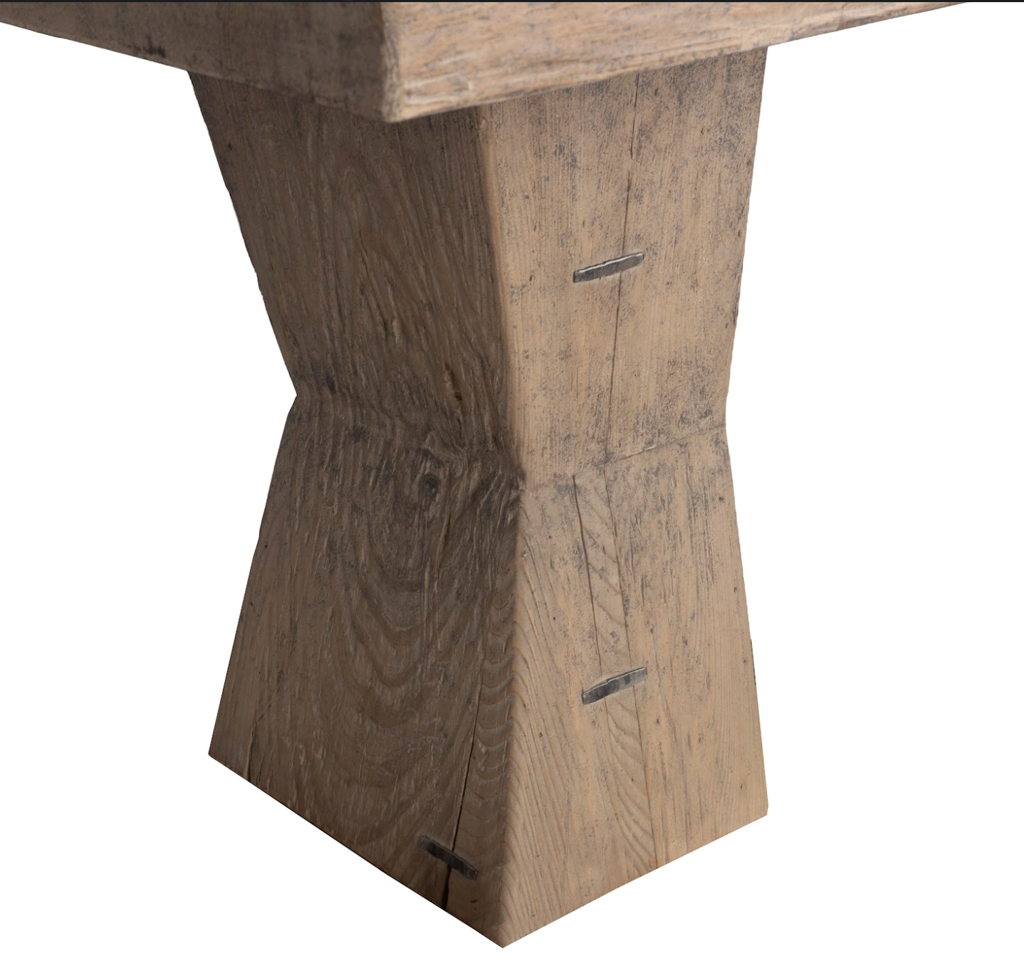 Reclaimed Elm Dining Table with Architectural Base