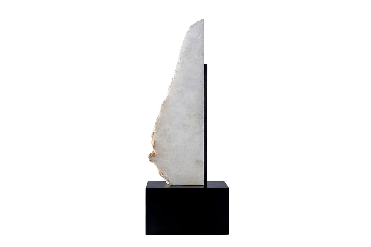 Selenite Sculpture on Steel Mount