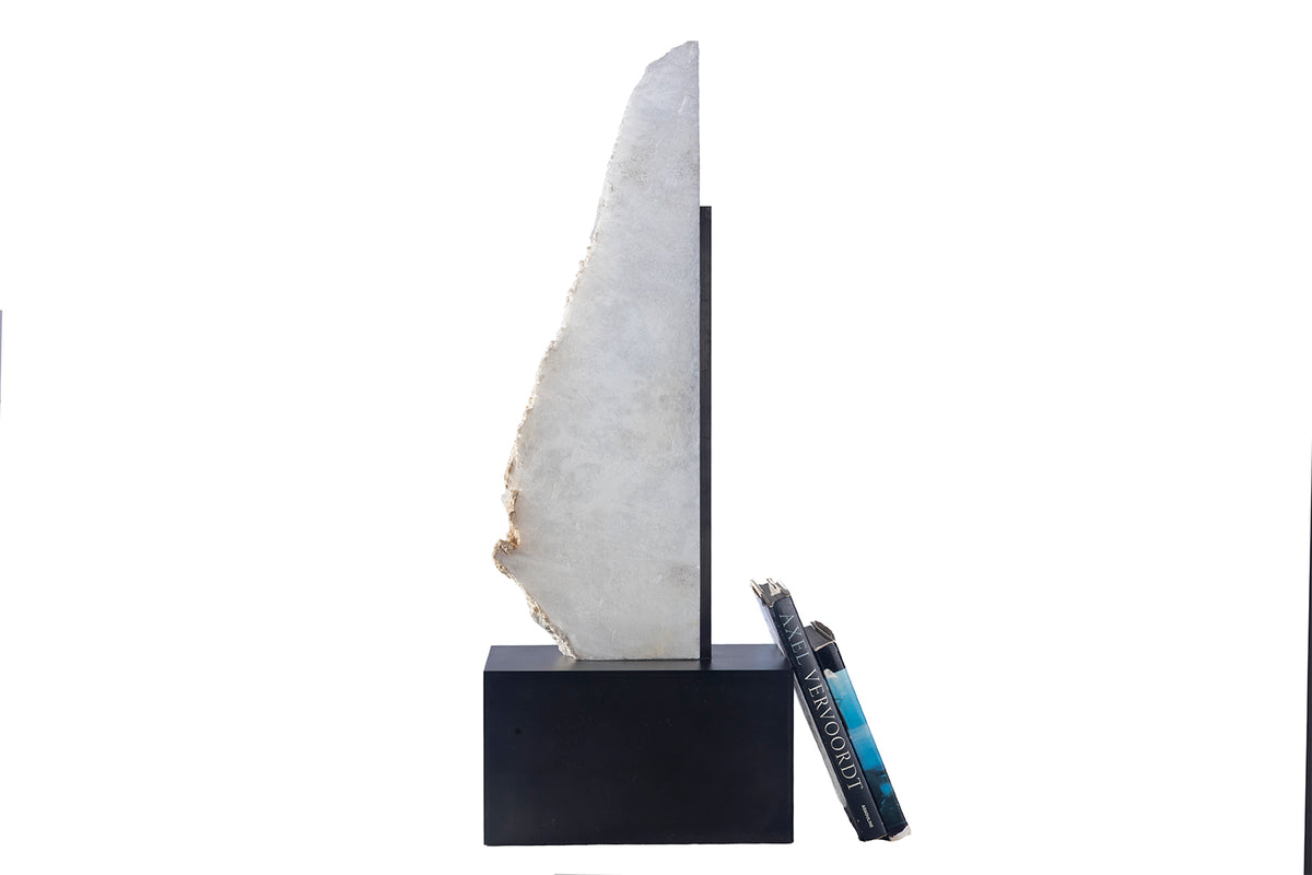 Selenite Sculpture on Steel Mount