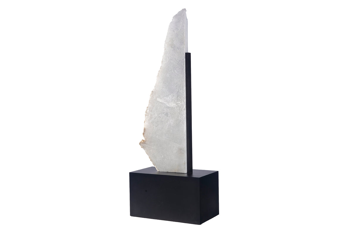 Selenite Sculpture on Steel Mount