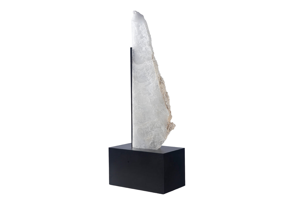 Selenite Sculpture on Steel Mount