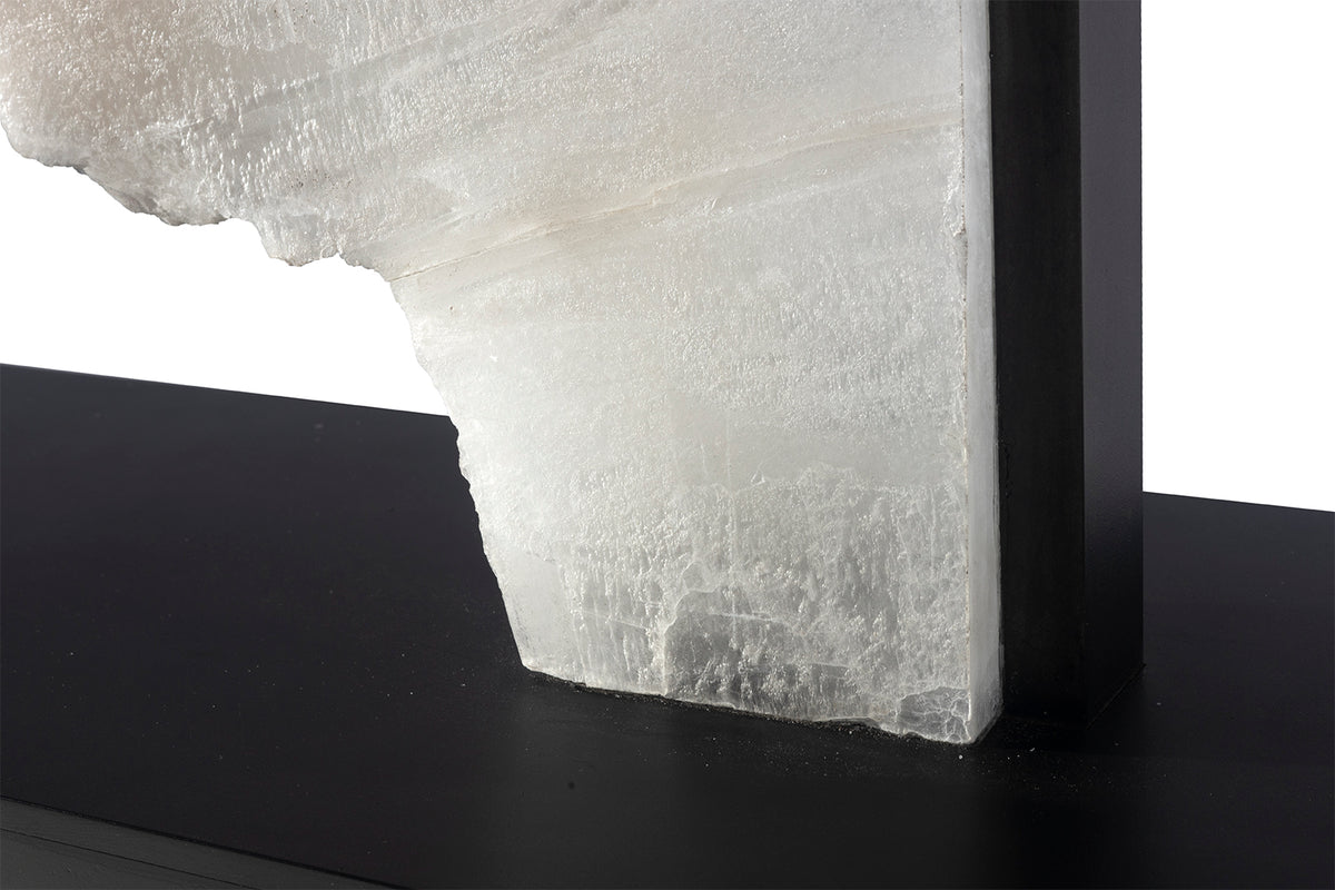 Selenite Sculpture on Steel Mount