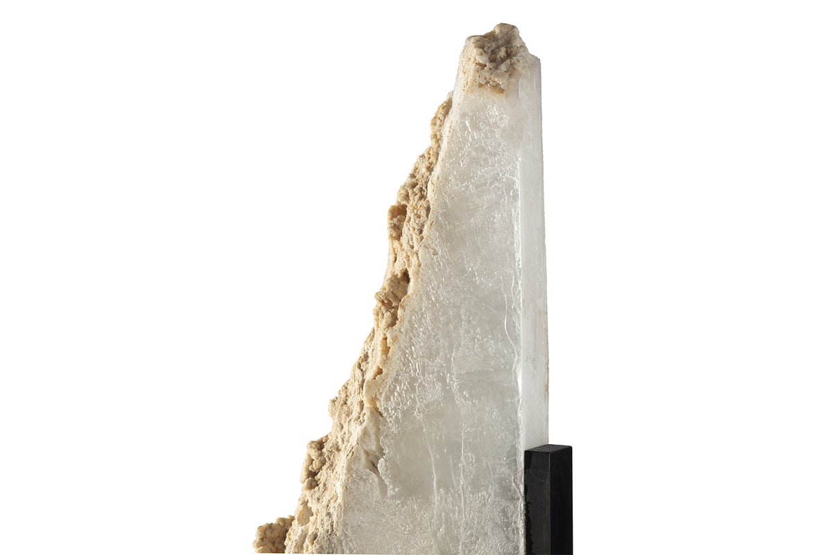 Selenite Sculpture on Steel Mount