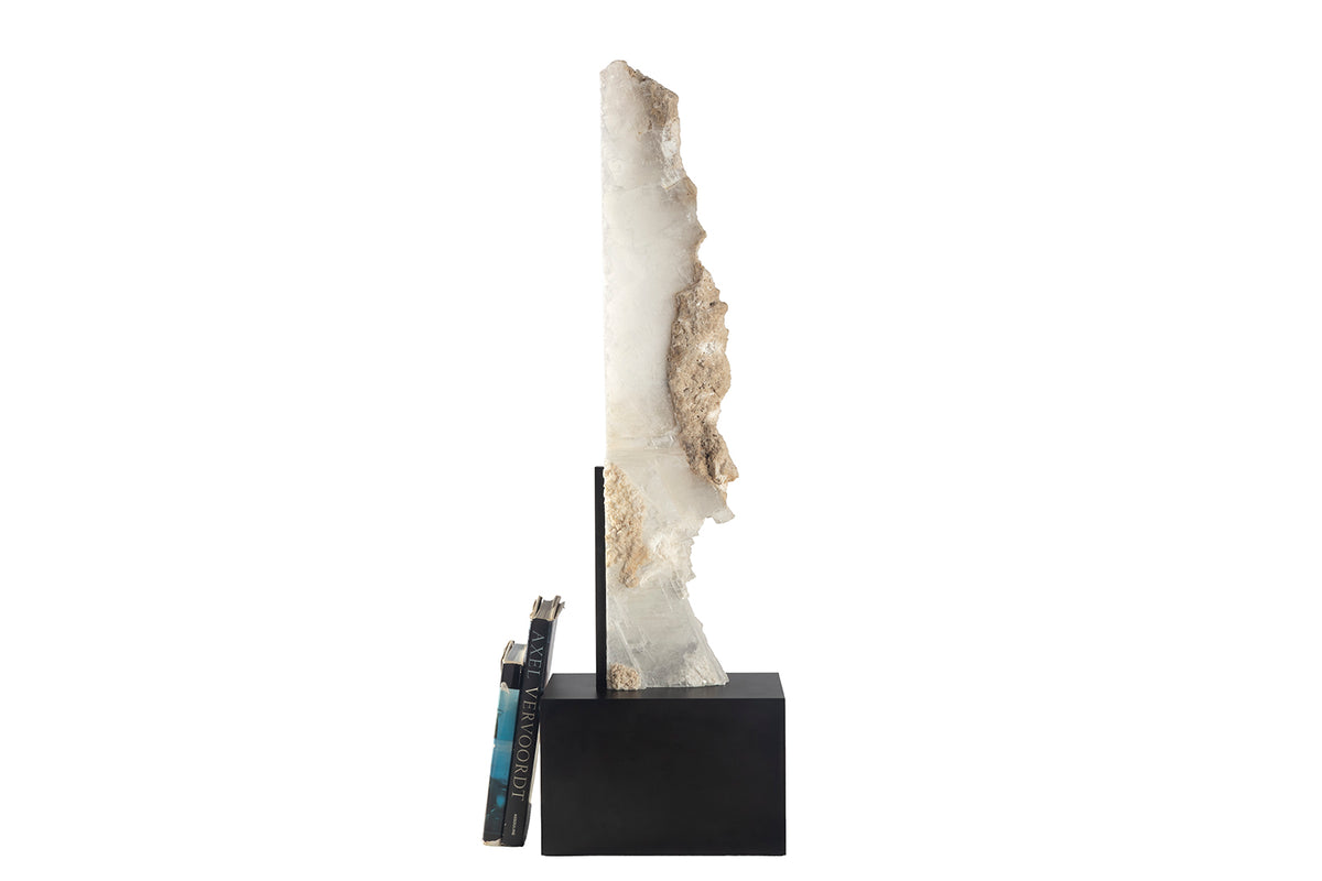 Selenite Sculpture on Steel Mount