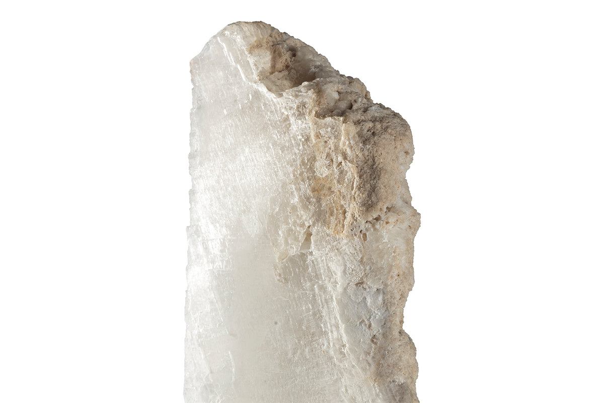 Selenite Sculpture on Steel Mount