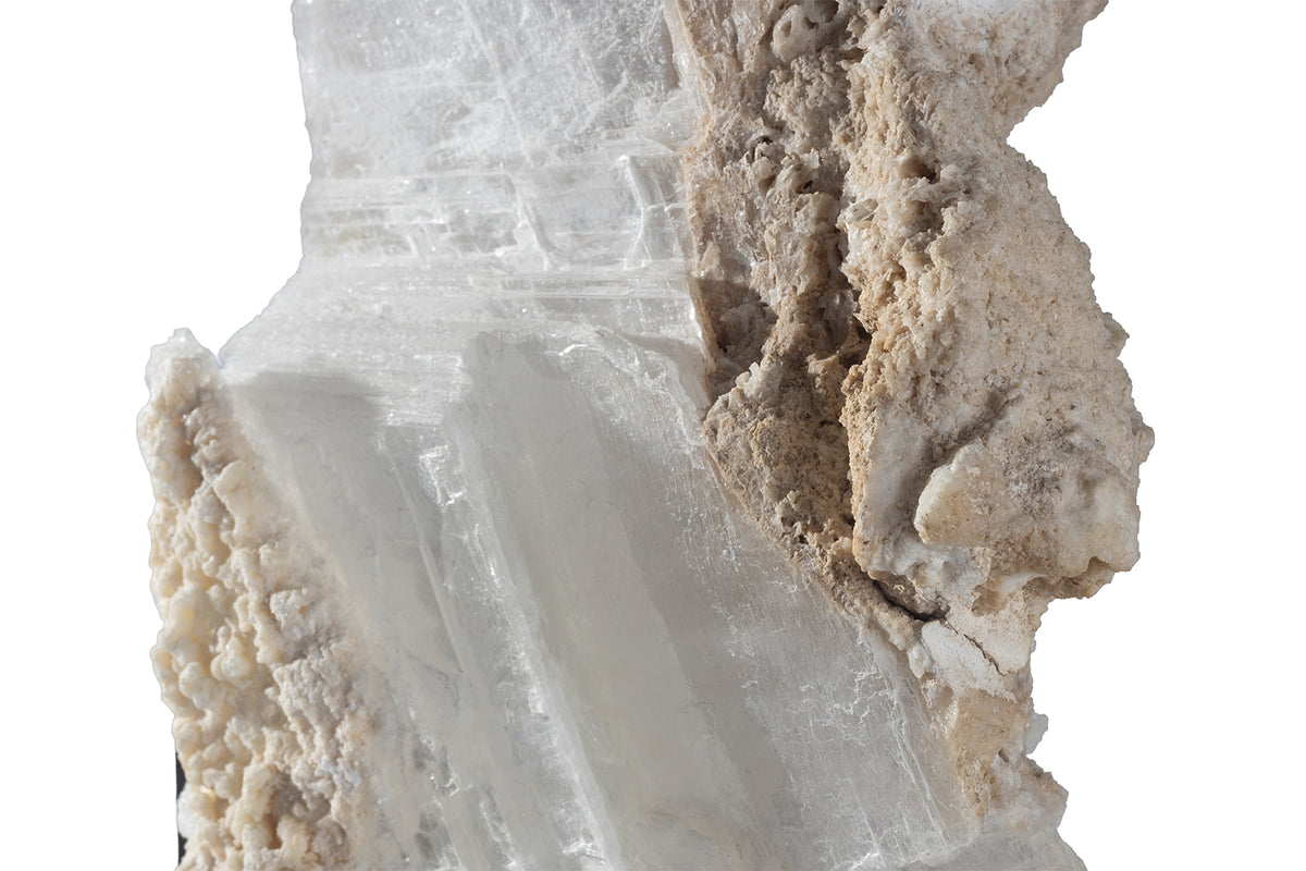 Selenite Sculpture on Steel Mount