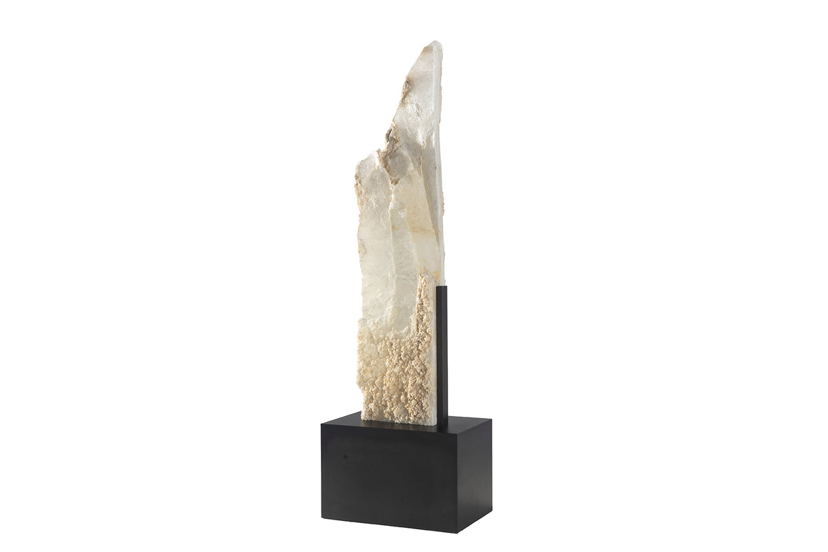 Selenite Sculpture on Steel Mount