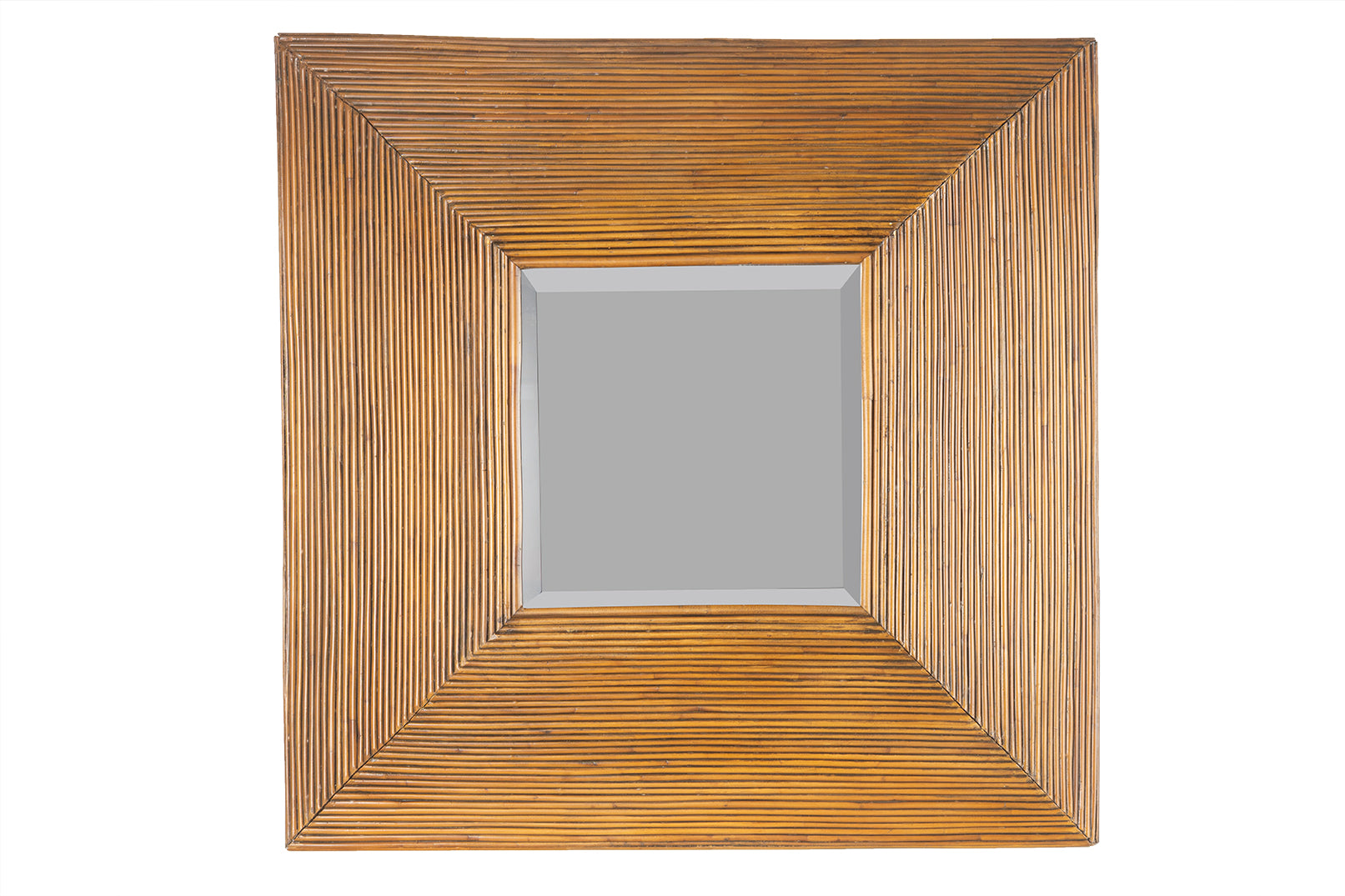 Mid Century Modern Square Split Reed Mirror