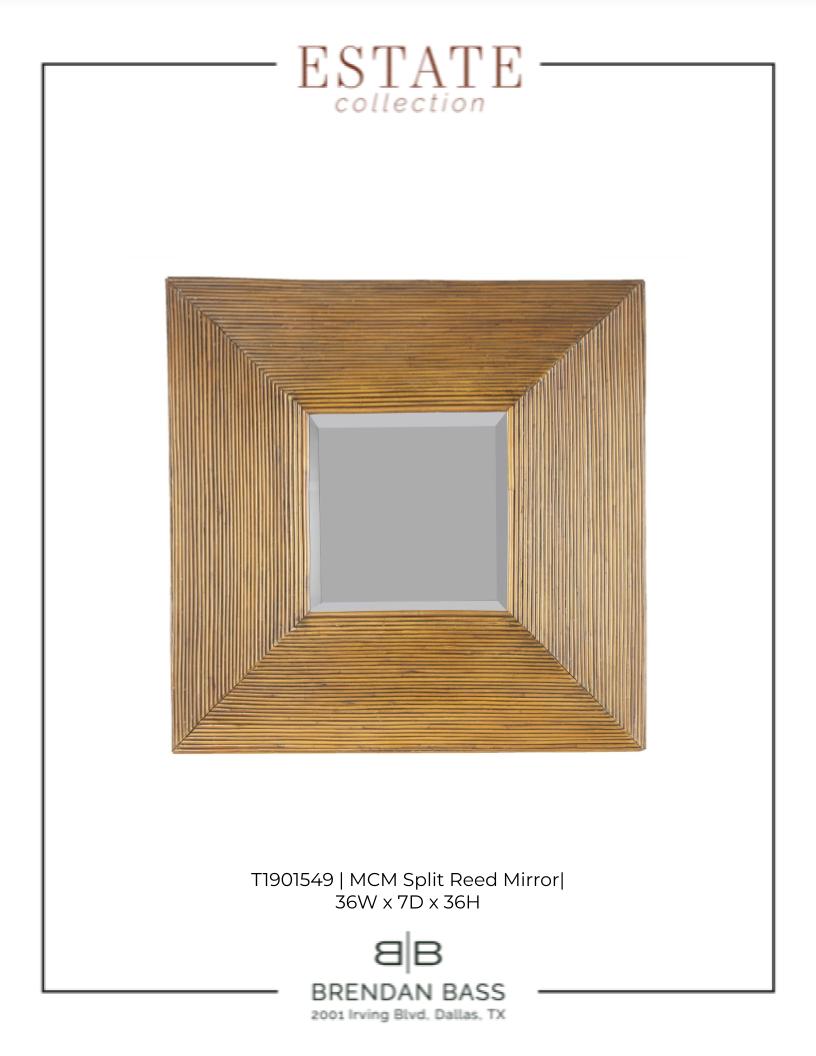 Mid Century Modern Square Split Reed Mirror