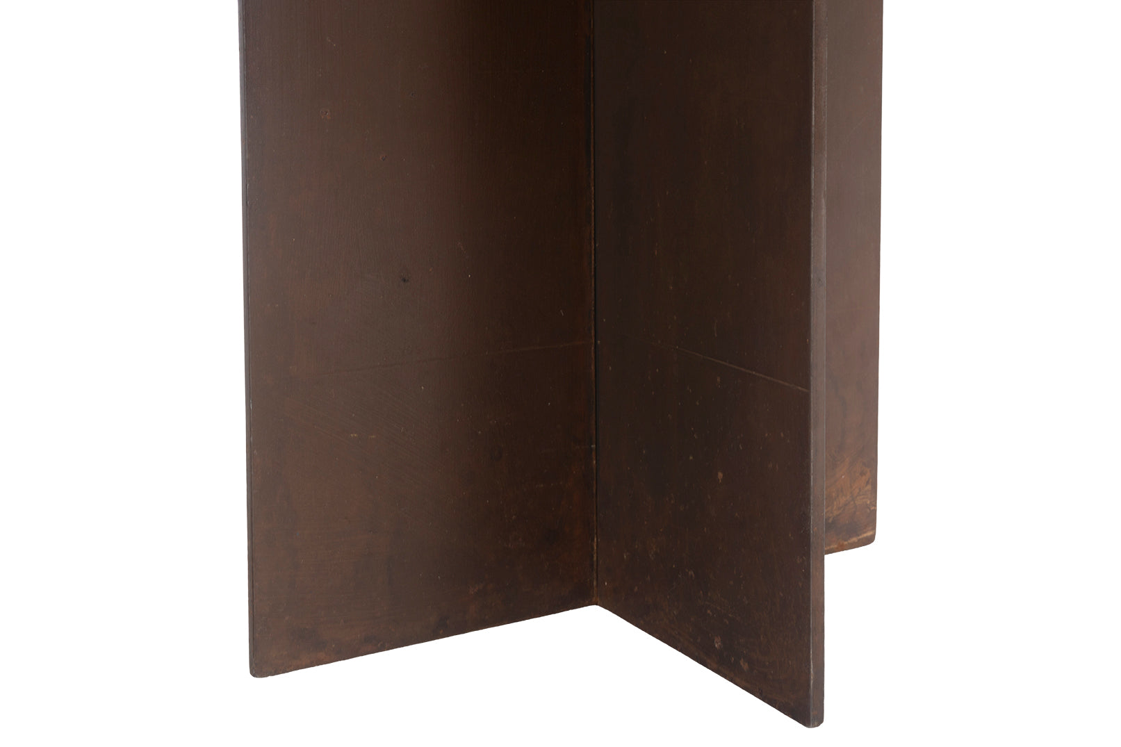 Bronze Cube Sculpture on Rust Finish Steel Pedistool