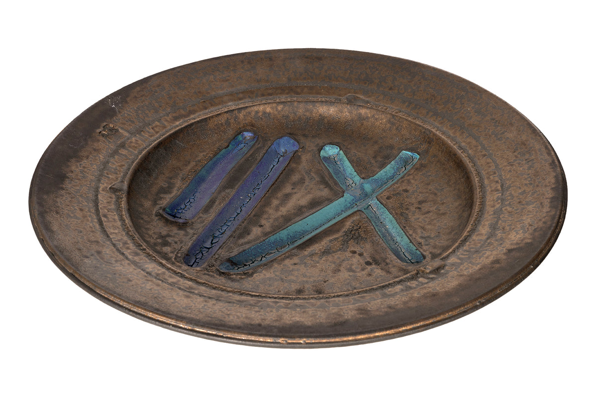 Monumental Stoneware Charger by Patrick Horsley "XII"