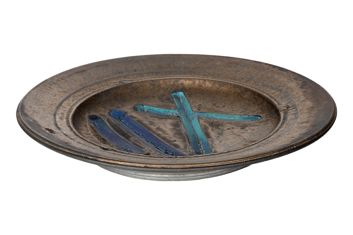 Monumental Stoneware Charger by Patrick Horsley "XII"