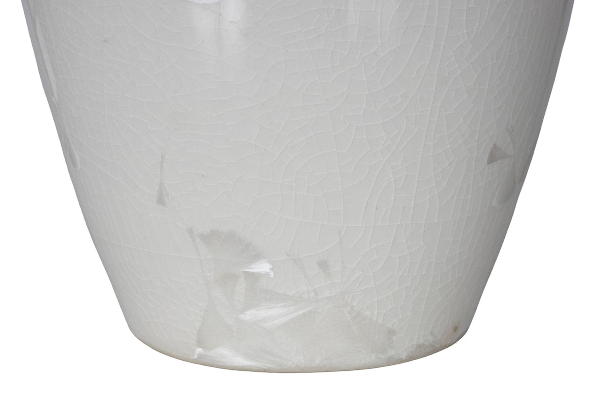 White Crystaline Glaze Porcelain Bottle Vase