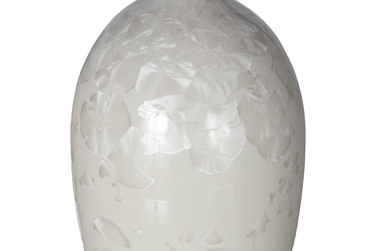 White Crystaline Glaze Porcelain Bottle Vase