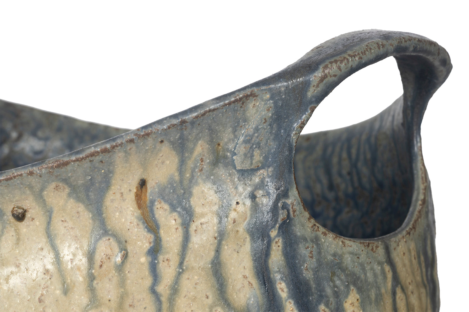 Studio Pottery Bowl with Pierced Handles