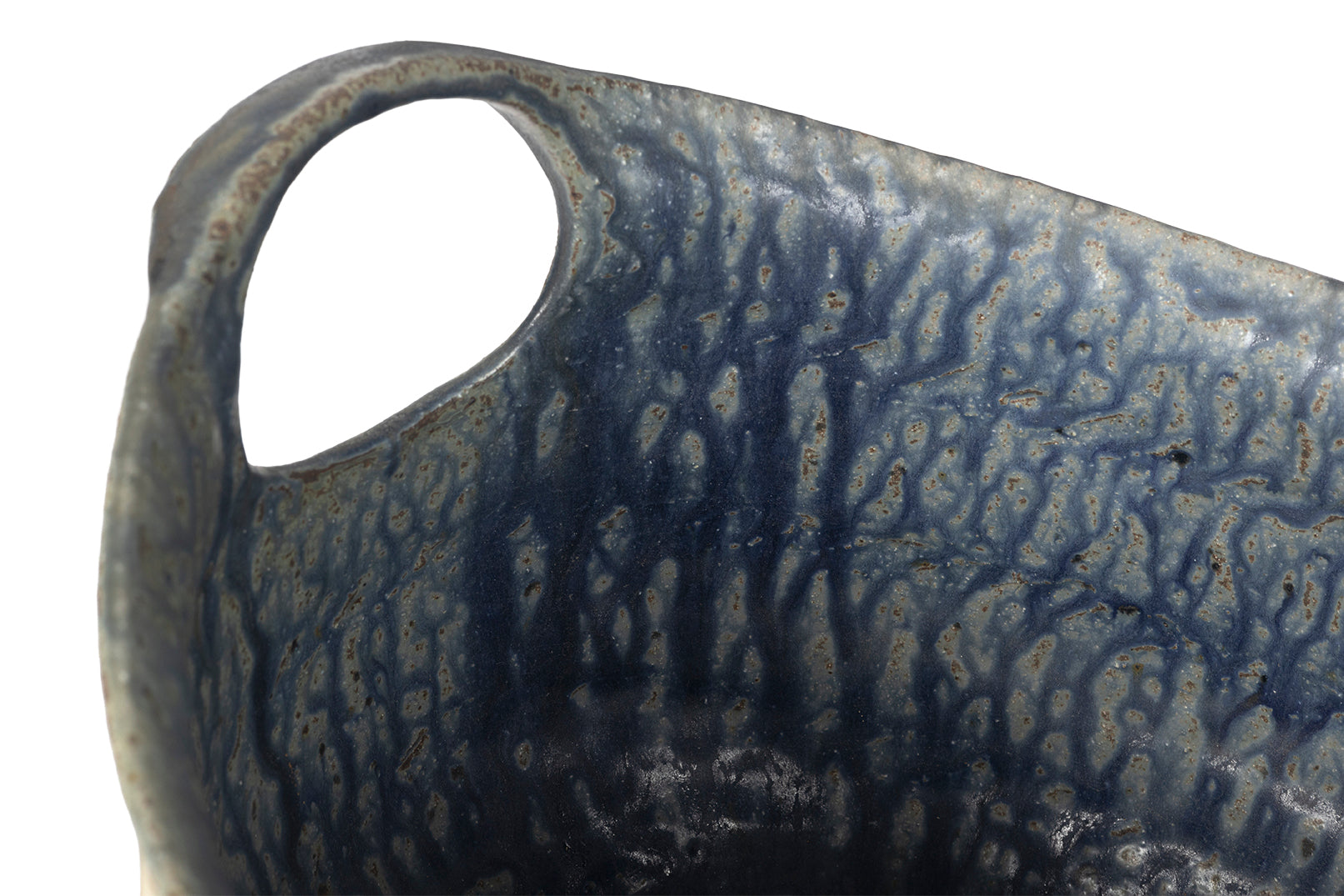 Studio Pottery Bowl with Pierced Handles