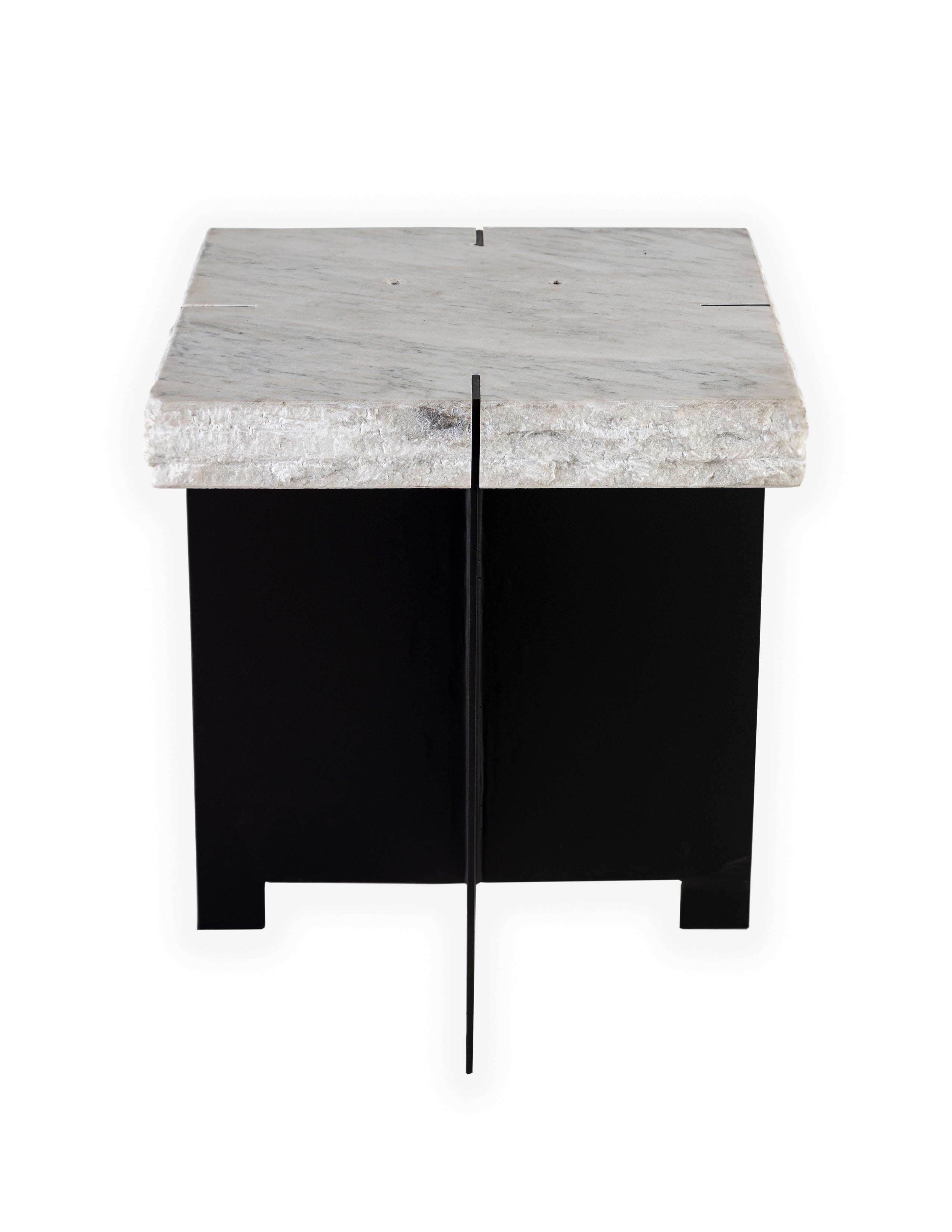 Modern Marble Side Table on Steel Base