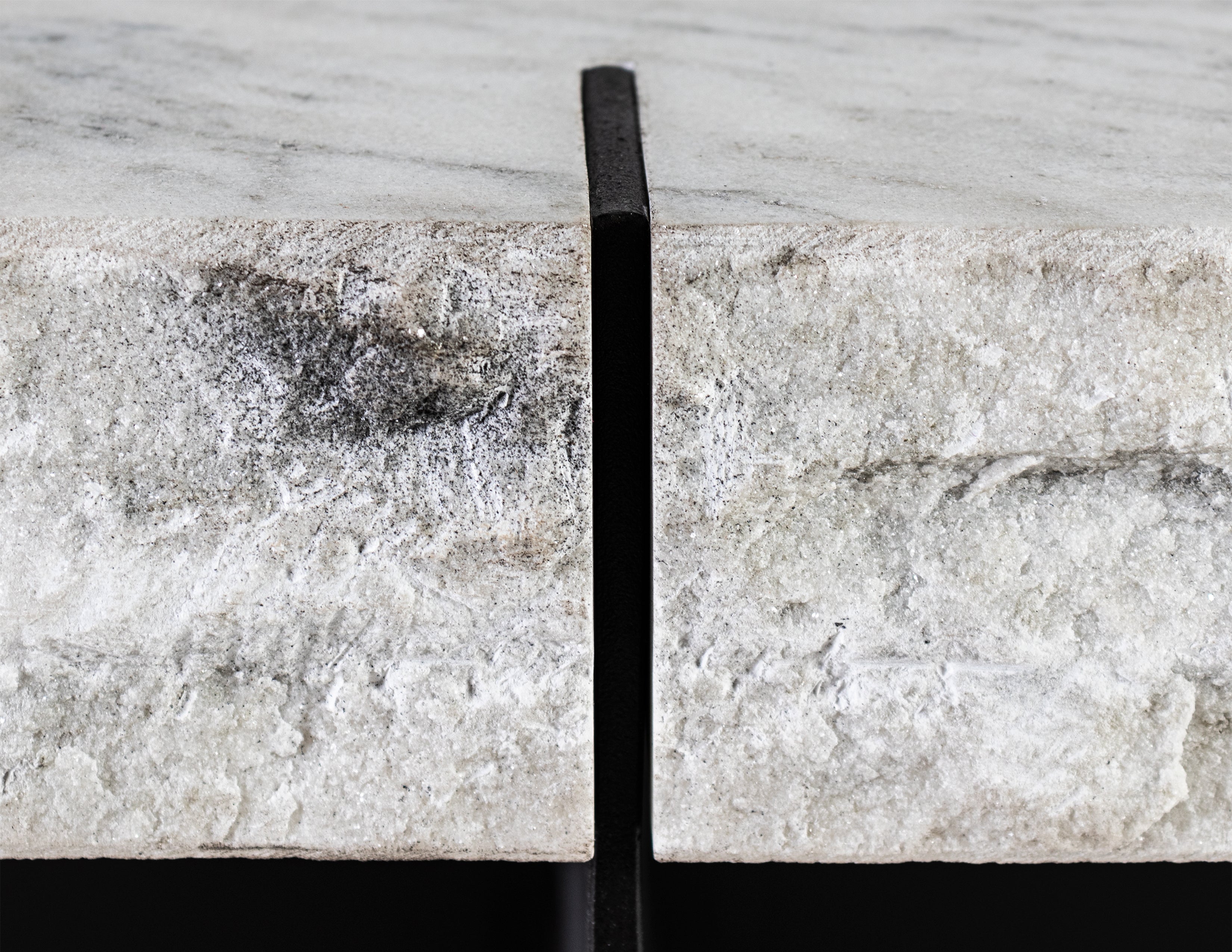 Modern Marble Side Table on Steel Base