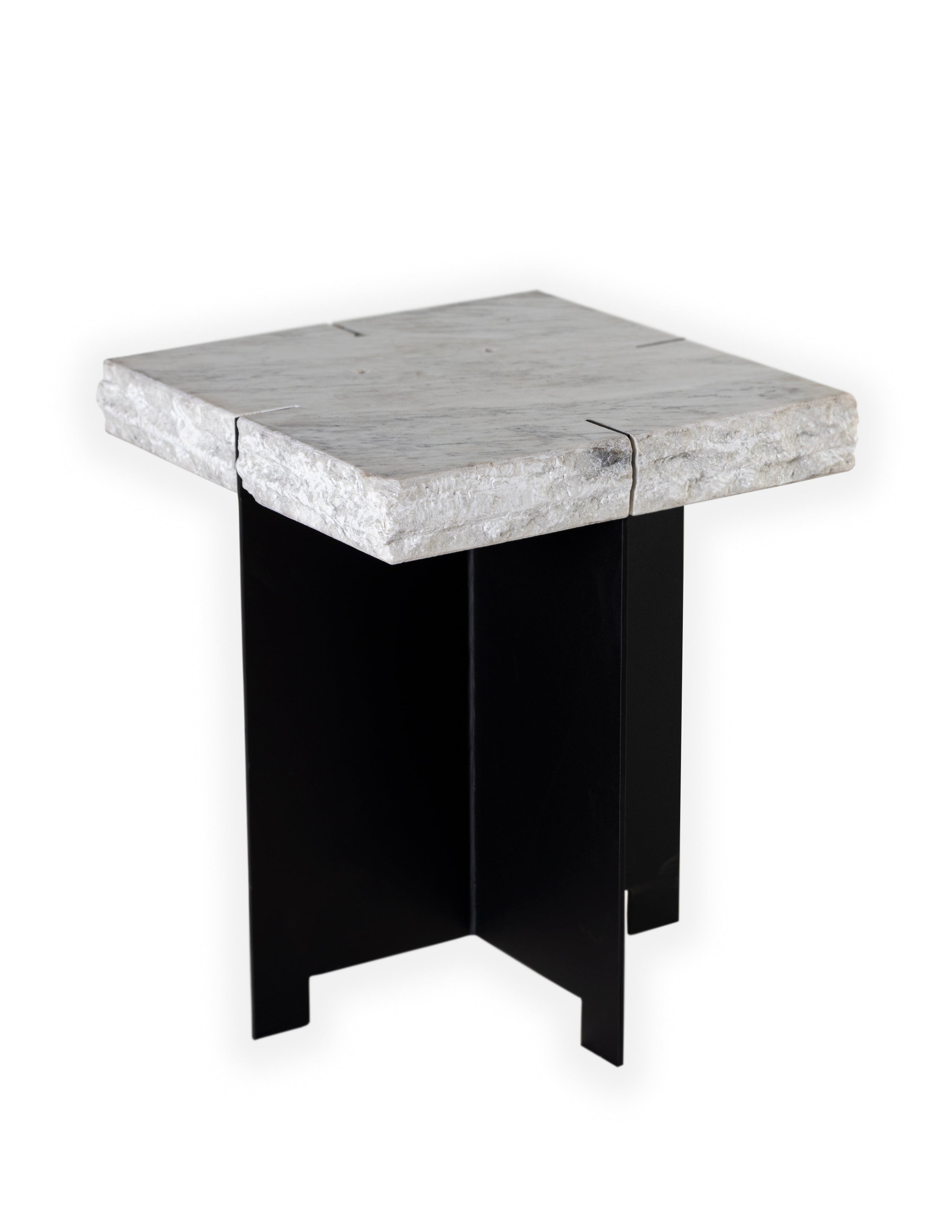 Modern Marble Side Table on Steel Base