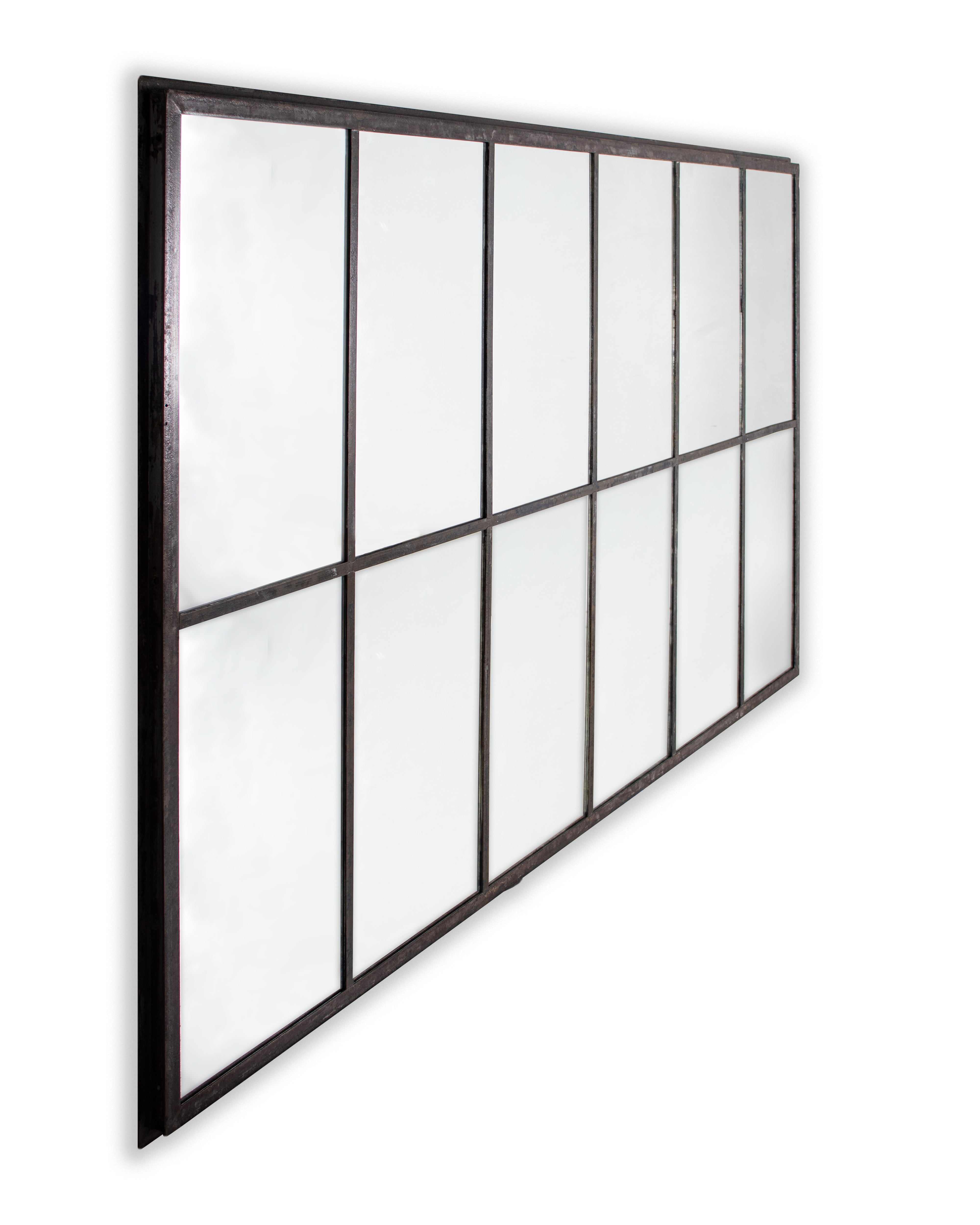 Reclaimed Metal Window Frame Mirror
