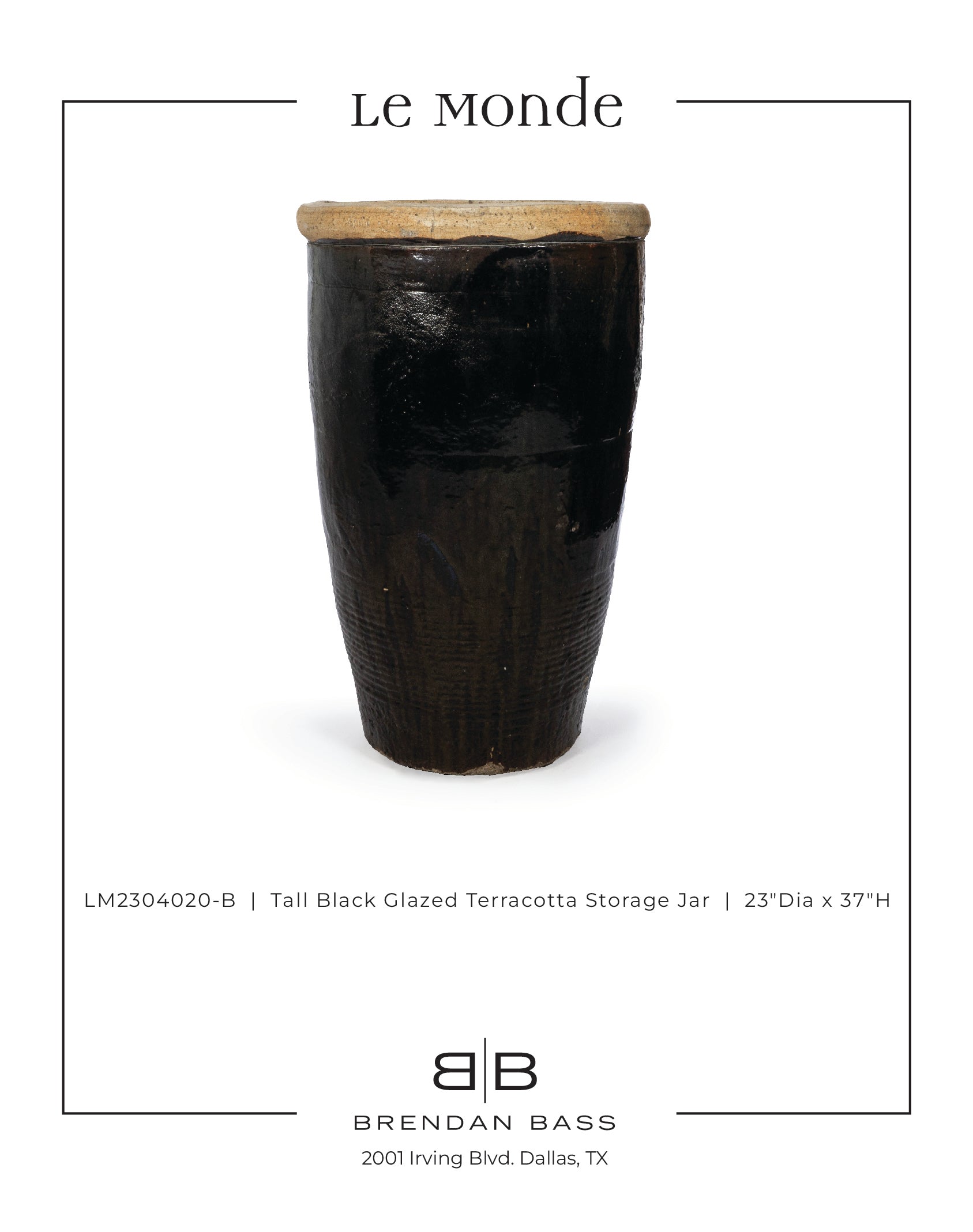 Tall Glazed Storage Jar