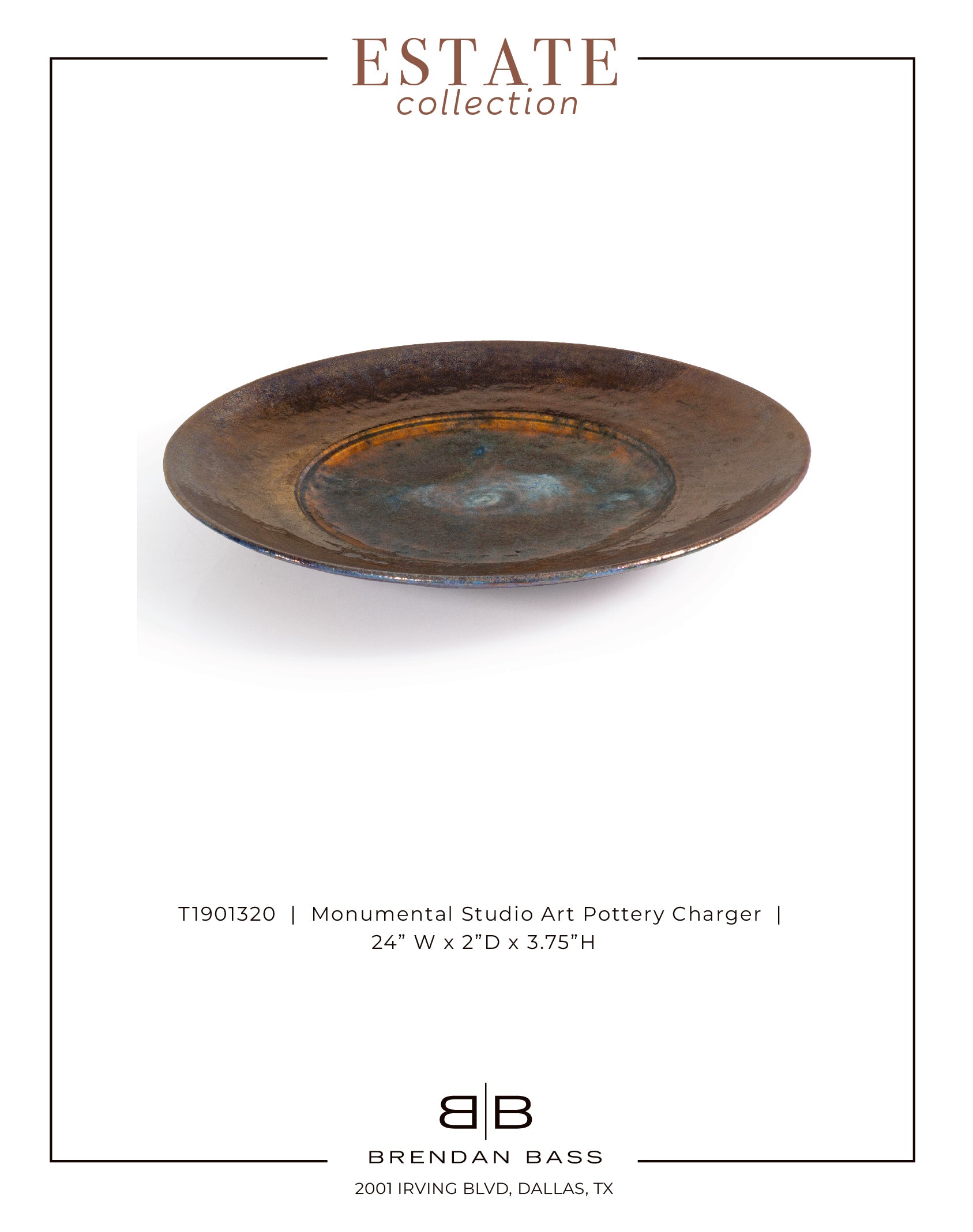 Monumental Studio Art Copper Charger