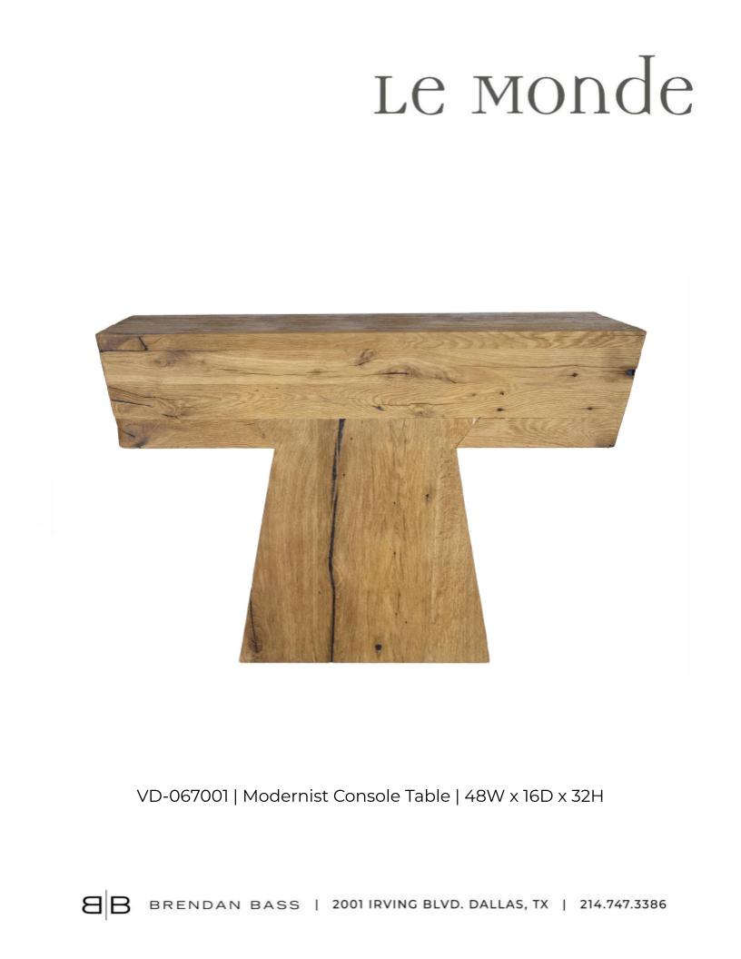 Modernist Wood Console Table