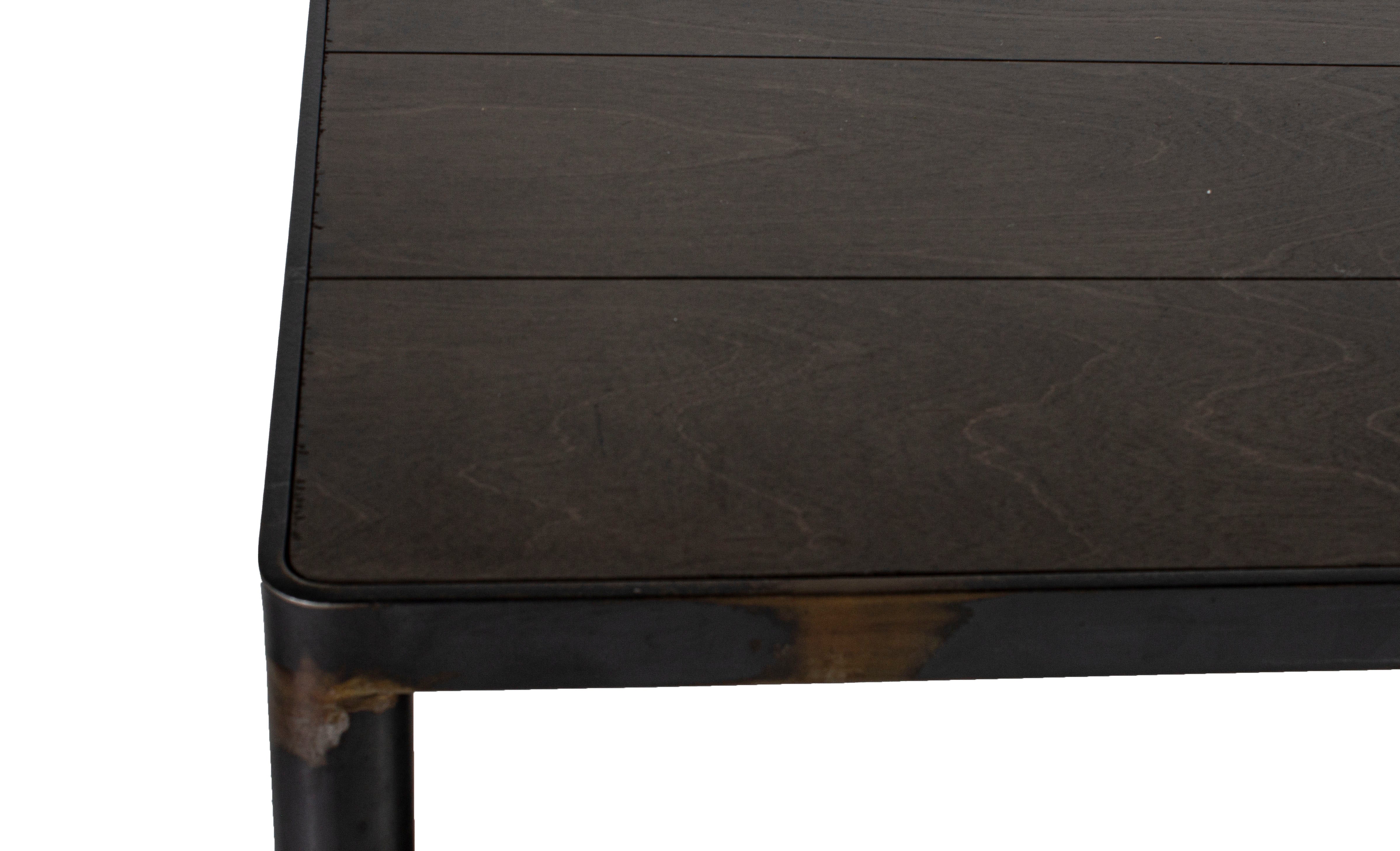 Modern Wood and Steel Console with Lower Shelf