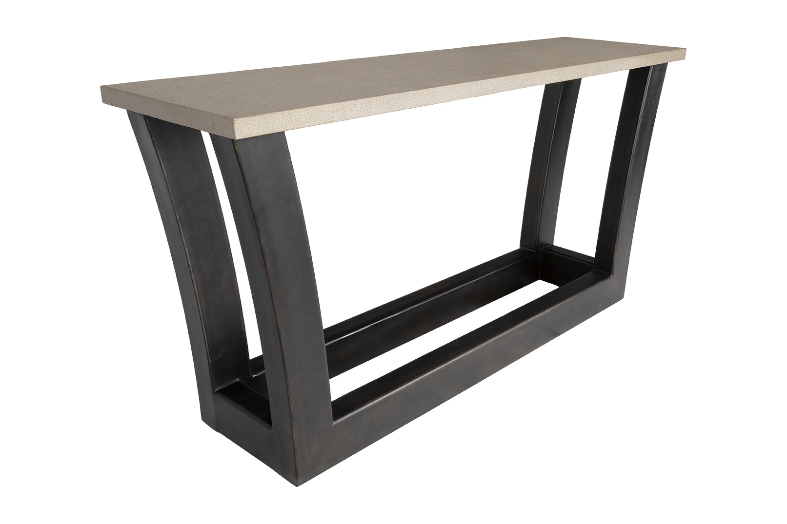 Modern Console Table with Stone Top and Metal Base