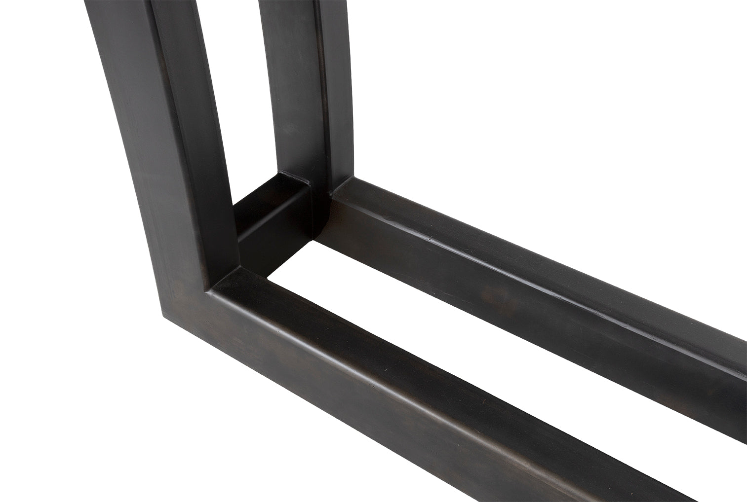 Modern Console Table with Stone Top and Metal Base