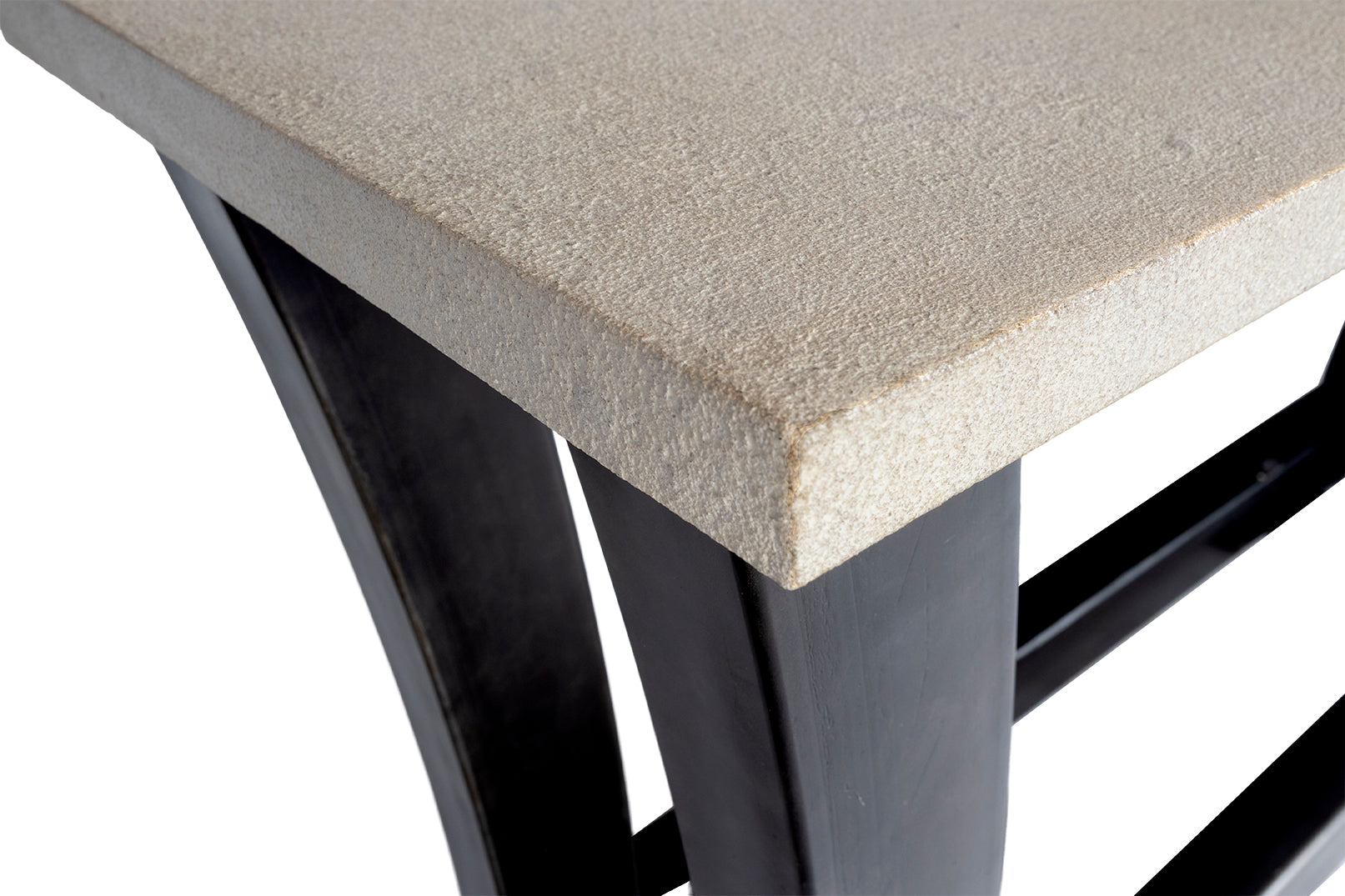Modern Console Table with Stone Top and Metal Base