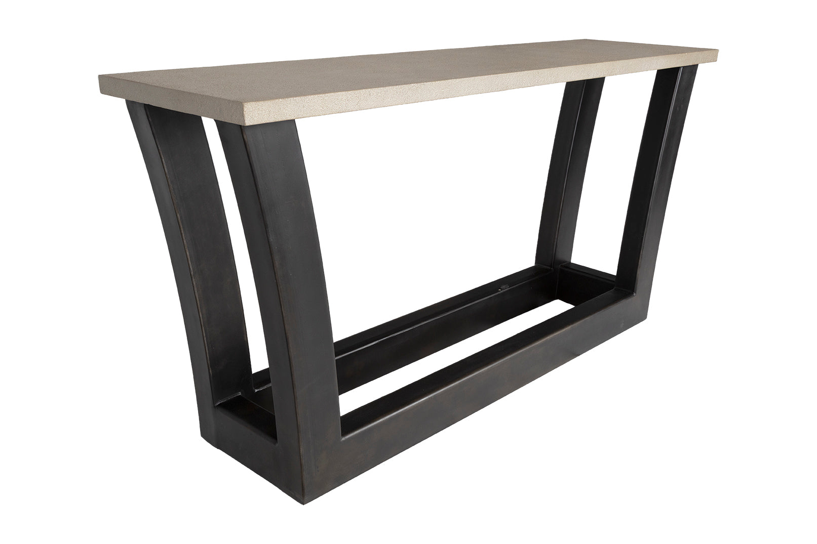 Modern Console Table with Stone Top and Metal Base